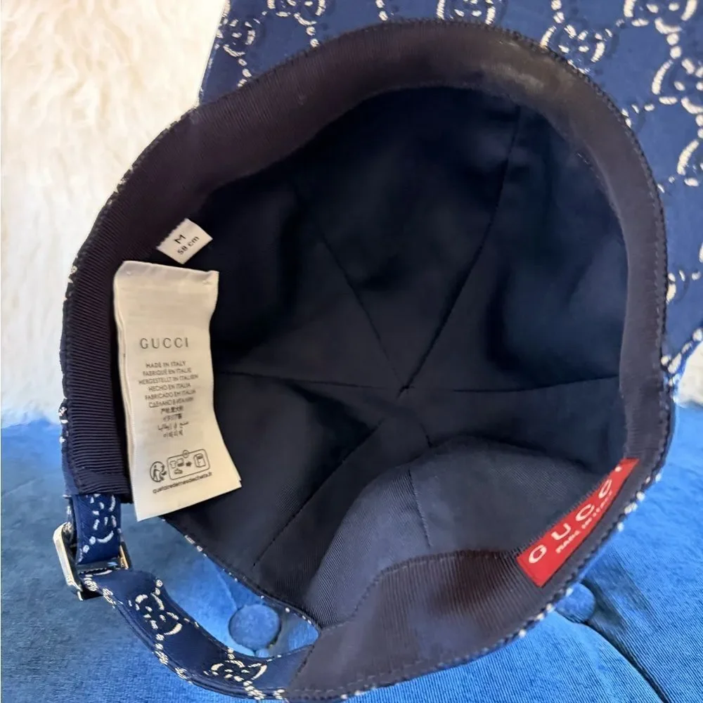 Gucci Navy Blue Monogram Baseball Cap
